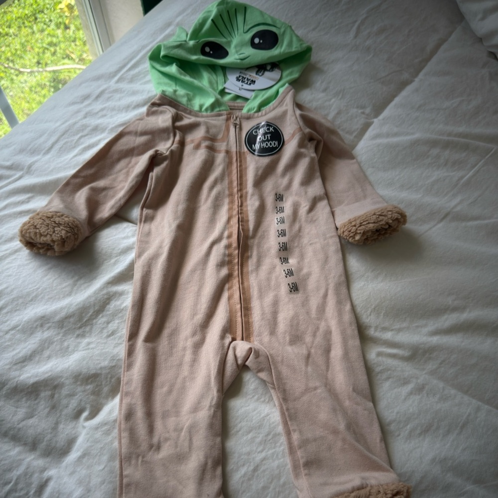 Star Wars Tan and Green Kids One Piece Footie